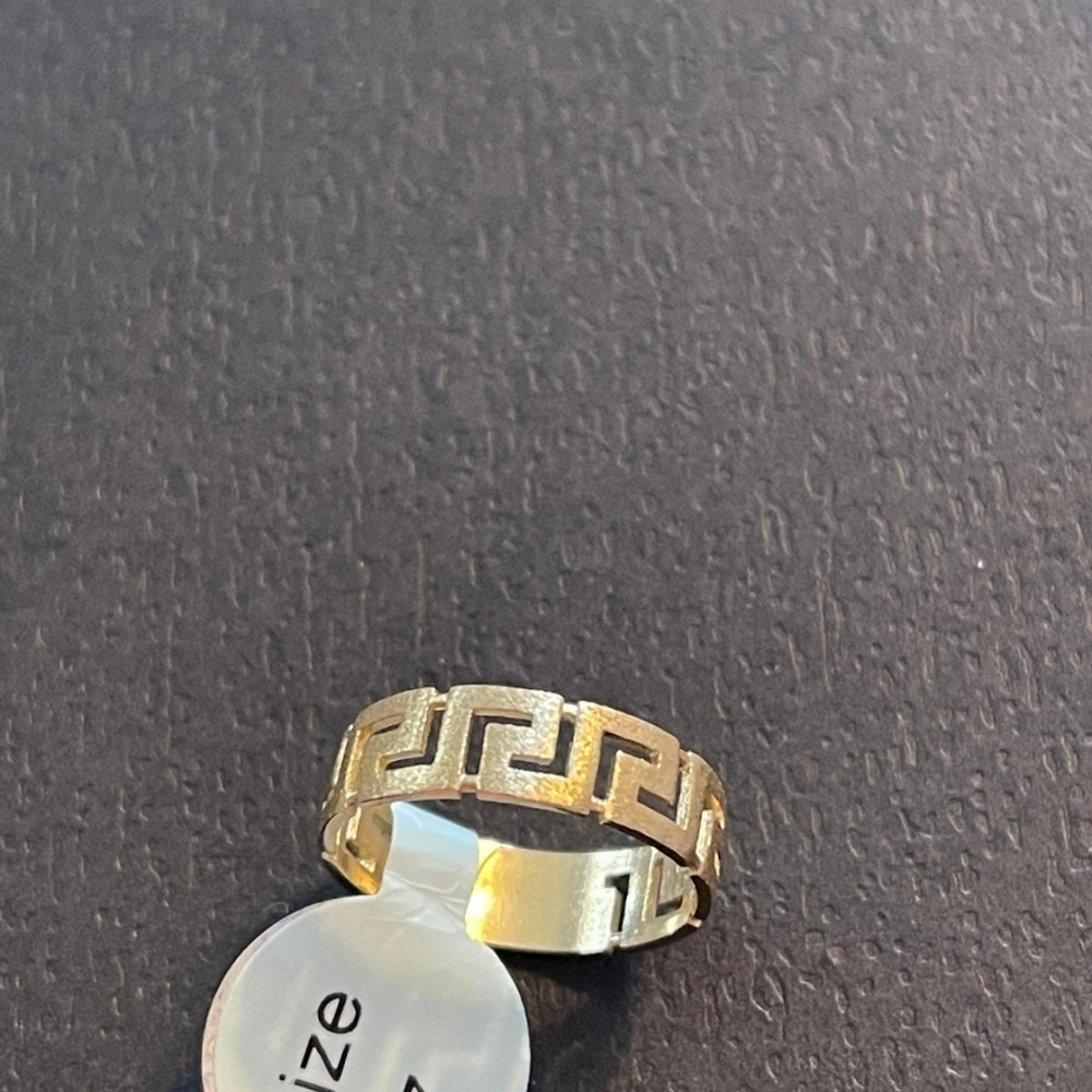 Gold Geometric Pattern Ring - image 6